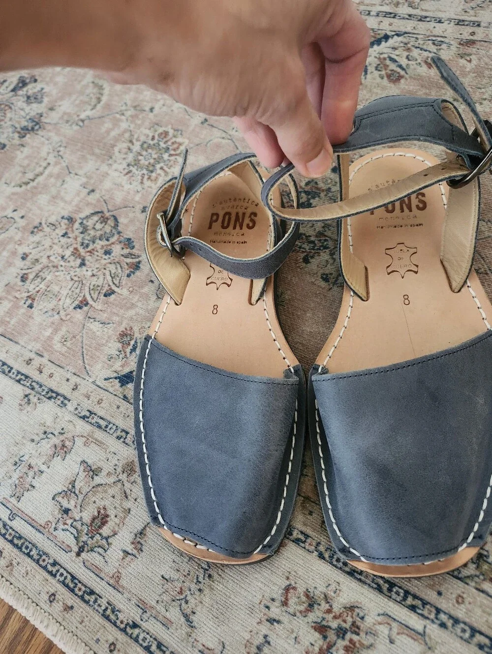 Pons Size 8 Blue With Ankle Strap